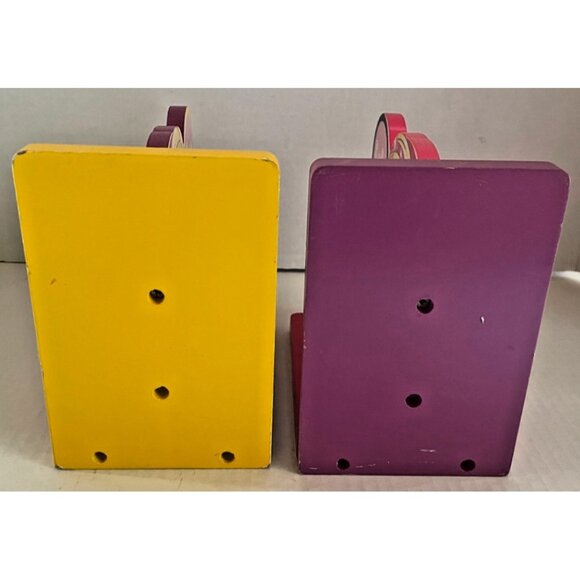 Barbie Doll Fab and Fun Wooden Book Ends 11.5 x 5.75" Pink & Yellow Room Decor - Picture 2 of 5